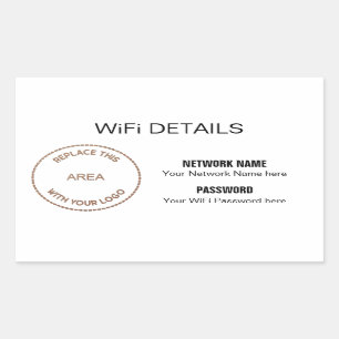 Business Logo Wifi Details Office Event Visitors Sticker