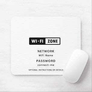 Business Logo WiFi Network & Password Details Mouse Pad