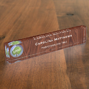 Business Logo Wood Nameplate