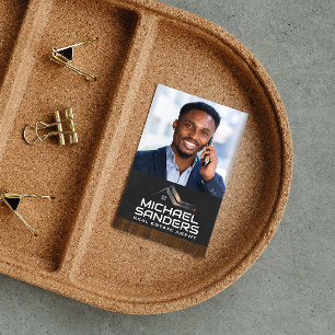 Business Man on Phone Real Estate Agent Business Card