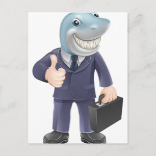 Business man shark postcard