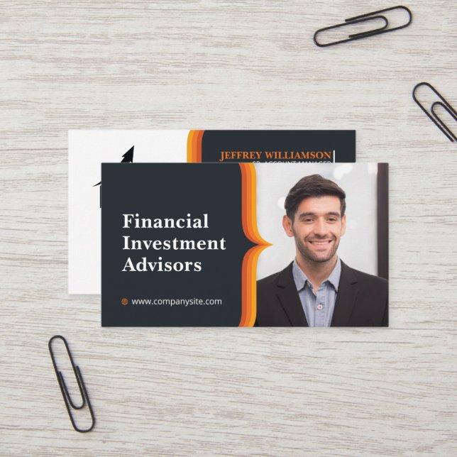 Business Man Smiling | Company | QR Code  Business Card (Front/Back In Situ)