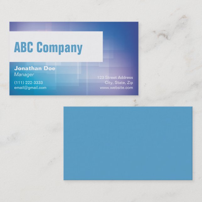 Business Manager Personal Card (Front/Back)