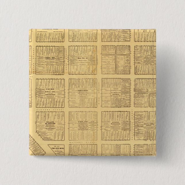 Business Map of San Francisco 2 Inch Square Button (Front)