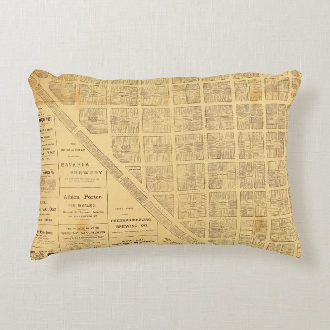 Business Map of San Francisco Decorative Pillow (Front)