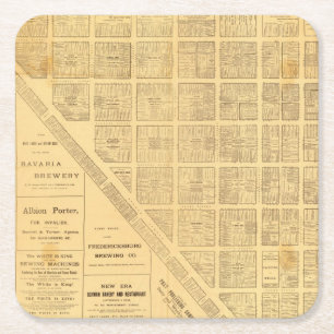 Business Map of San Francisco Square Paper Coaster