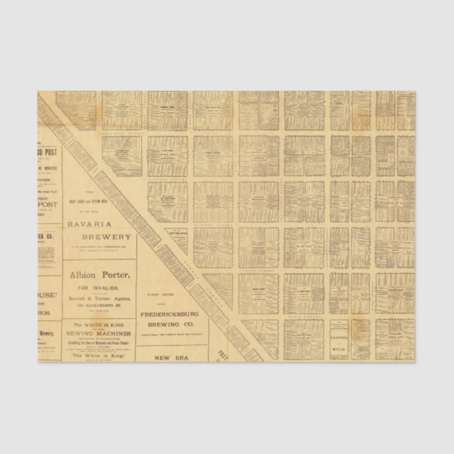 Business Map of San Francisco Tissue Paper (Front)