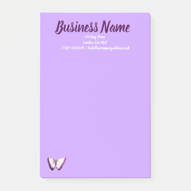 Business Marketing items personalized purple Post-it Notes (Front)