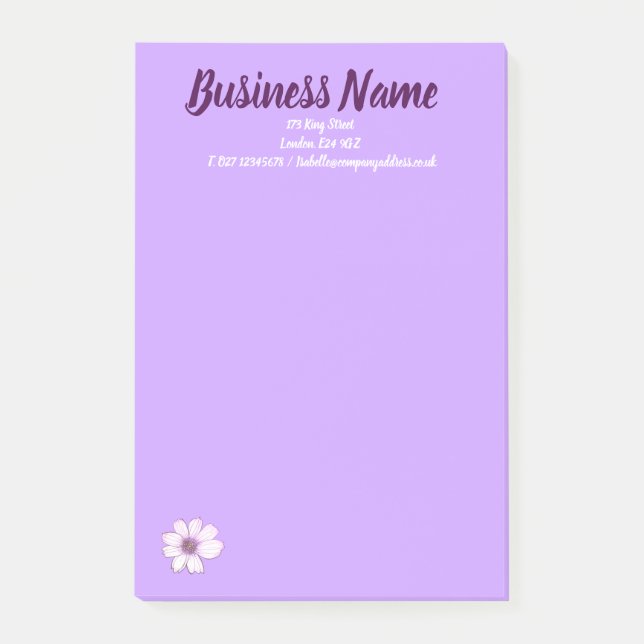 Business Marketing items personalized purple Post-it Notes (Front)
