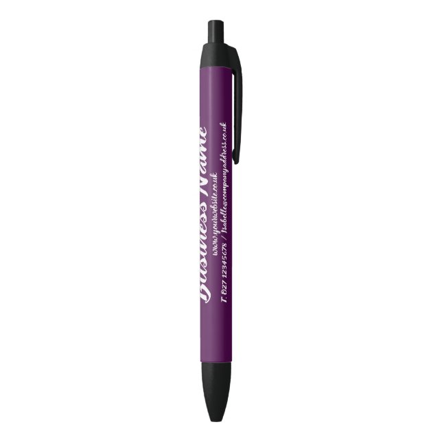 Business Marketing Personalized dark purple Black Ink Pen (Bottom (Vertical))