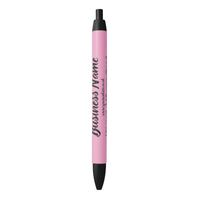Business Marketing Personalized Pink Black Ink Pen (Front Vertical)
