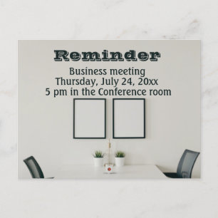 Business meeting reminder postcard