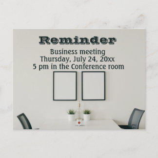Business meeting reminder postcard