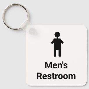 Business Men's Restroom Return Key to Suite White Keychain