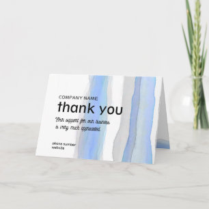 business merci aquarelle rayures bleu gris