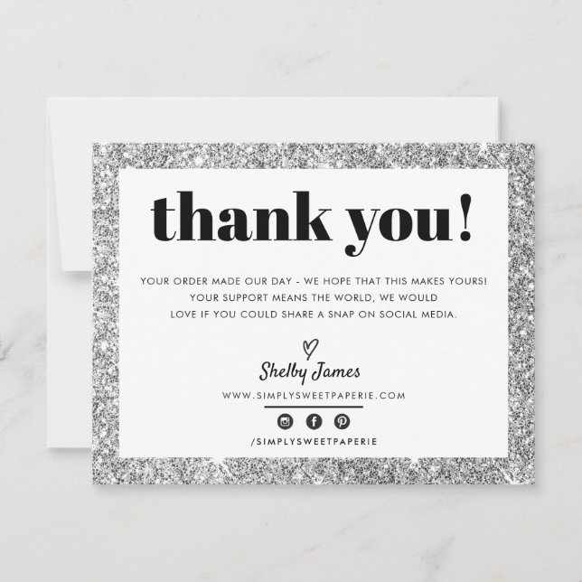 BUSINESS MERCI chic glam argent parties scintillan (Devant)