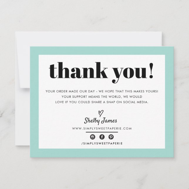 BUSINESS MERCI chic moderne jolie menthe LOGO (Devant)