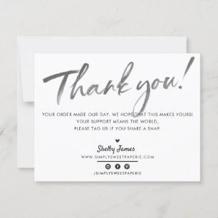 BUSINESS MERCI chic noir moderne encre blanche