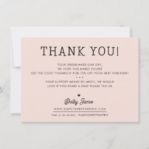 BUSINESS MERCI chic simple moderne rose pâle