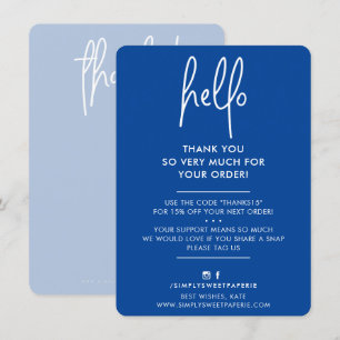 BUSINESS MERCI moderne bonjour bleu royal blanc