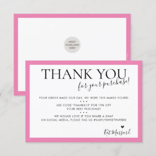BUSINESS MERCI moderne chic mignon bonbon rose