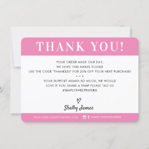 BUSINESS MERCI professionnel moderne bonbon rose