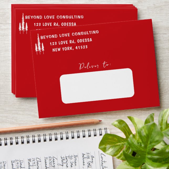 BUSINESS MERRY XMAS QR CODE RED Envelope (Stacked)