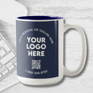 Business Message Logo Custom Colour QR Code   Two-Tone Coffee Mug