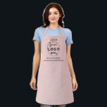 Business Minimal Custom Logo  Blush Pink Apron<br><div class="desc">Stylish minimalist and professional design with a modern solid colour style in pink. The versatile template can easily be updated with name, company logo and slogan or info. If you need any assistance please feel free to contact me using the message button on the product page. I am happy to...</div>