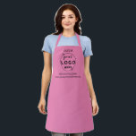 Business Minimal Custom Logo  Pink Apron<br><div class="desc">Stylish minimalist and professional design with a modern solid colour style in pink. The versatile template can easily be updated with name, company logo and slogan or info. If you need any assistance please feel free to contact me using the message button on the product page. I am happy to...</div>