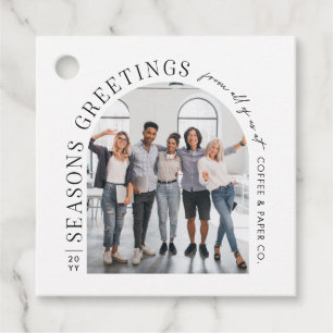 Business Modern Arch Photo Christmas Favour Tags