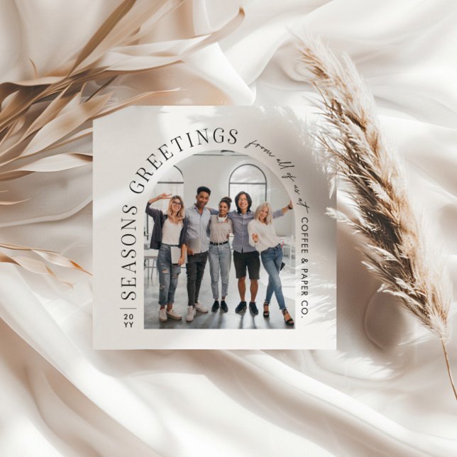 Business Modern Arch Photo Christmas Holiday Card (Creator Uploaded)