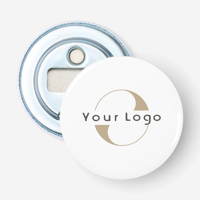 Business Modern Logo Clean Minimal Company White P Bottle Opener (Front)