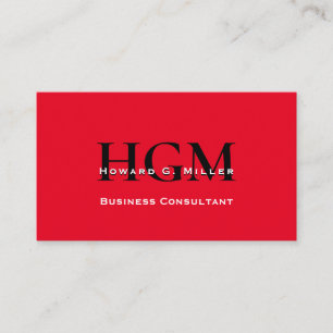 Business Modern Red Black Monogram Logo Card