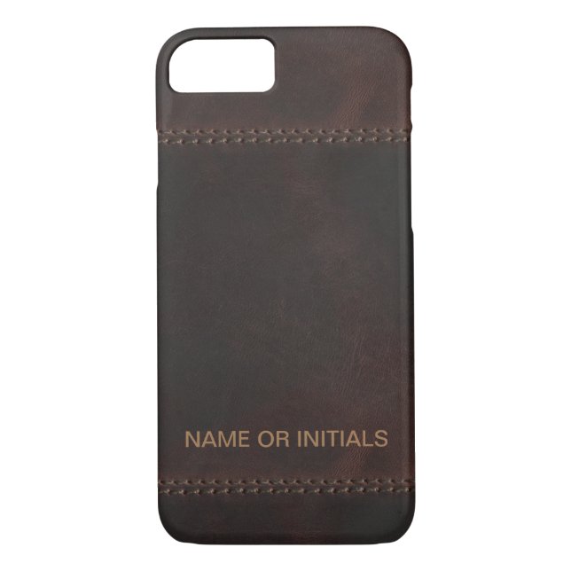 Business Monogram Leather Look Case-Mate iPhone Case (Back)