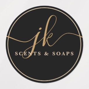 Business Monogram Script Logo Black Waterproof