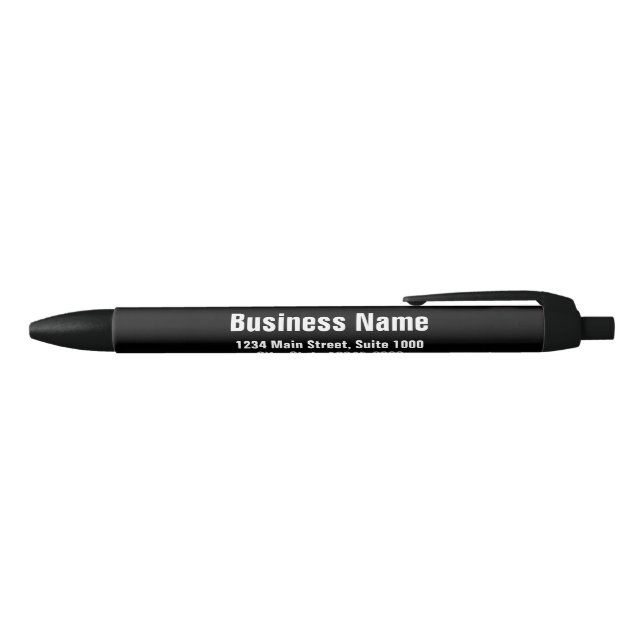 Business Name Address Website Phone Text Template Black Ink Pen (Top)