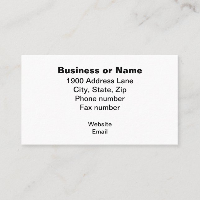 Business Name and Information Centred in the Business Card (Front)