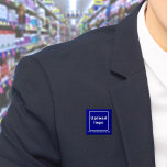 Business Name and Logo Blue Square Button<br><div class="desc">Square button that you can customize to put your business name and logo. You can use this button as uniform accessory of your staff. You can also use it as packaging accessory. You can also include it in your marketing materials to advertise your business or to promote your brand name...</div>