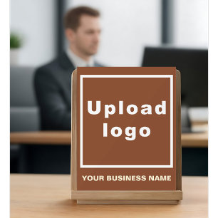 Business Name and Logo Brown Acrylic Sign