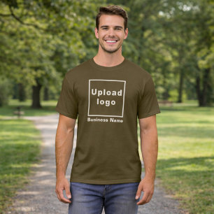 Business Name and Logo Brown Men's T-Shirt