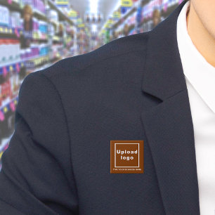 Business Name and Logo Brown Square Button