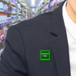 Business Name and Logo Green Square Button<br><div class="desc">Square button that you can customize to put your business name and logo. You can use this button as uniform accessory of your staff. You can also use it as packaging accessory. You can also include it in your marketing materials to advertise your business or to promote your brand name...</div>