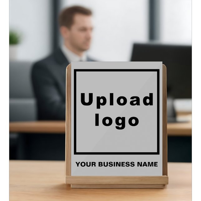Business Name and Logo | Grey Acrylic Sign (Creator Uploaded)
