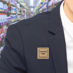 Business Name and Logo Light Brown Square Button<br><div class="desc">Square button that you can customize to put your business name and logo. You can use this button as uniform accessory of your staff. You can also use it as packaging accessory. You can also include it in your marketing materials to advertise your business or to promote your brand name...</div>