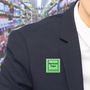Business Name and Logo Light Green Square Button
