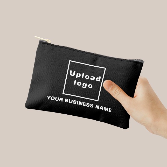 Business Name and Logo on Black Small Pouch (Business name and logo on small black pouch)