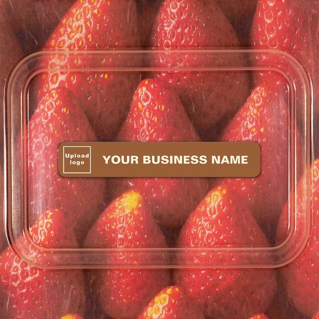Business Name and Logo on Brown Small Rectangle (Creator Uploaded)