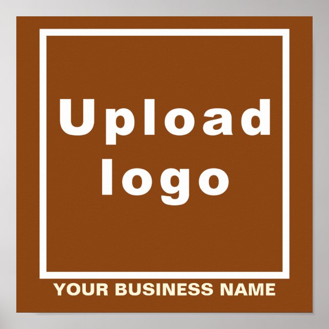 Business Name and Logo on Brown Square Poster (Front)