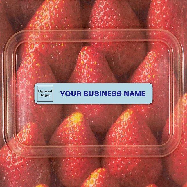 Business Name and Logo on Light Blue Slim Adhesive (Creator Uploaded)